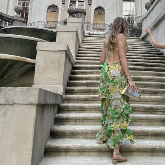 Floral Ruffle Maxi Dresses